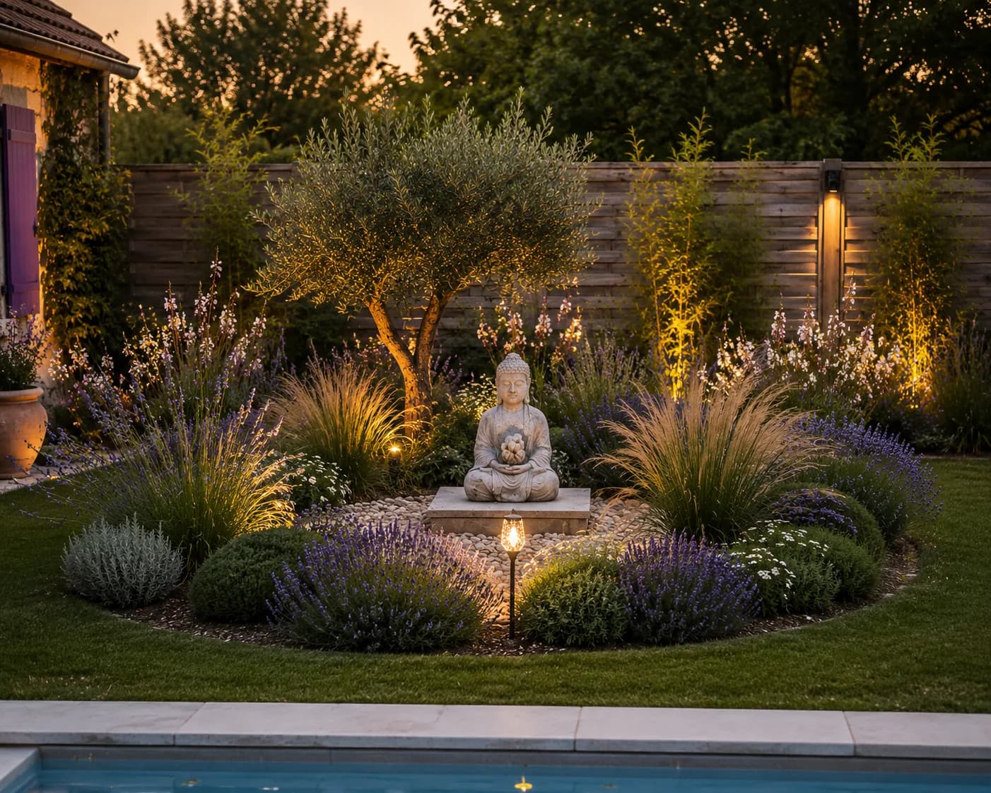 Jardin zen & piscine — Centre HUT